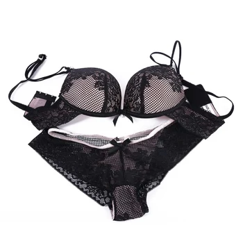 

6 Colors Sexy Black Lace Bra Set Push Up Bra And Panty Embroidery Lingerie Set Underwear Intimates New Arrival 2018