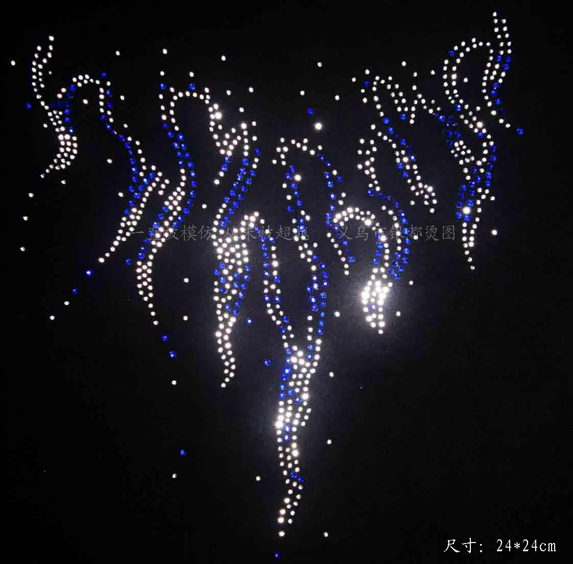 Hot fix rhinestone motif 24*24cm, iron on rhinestone transfer designs