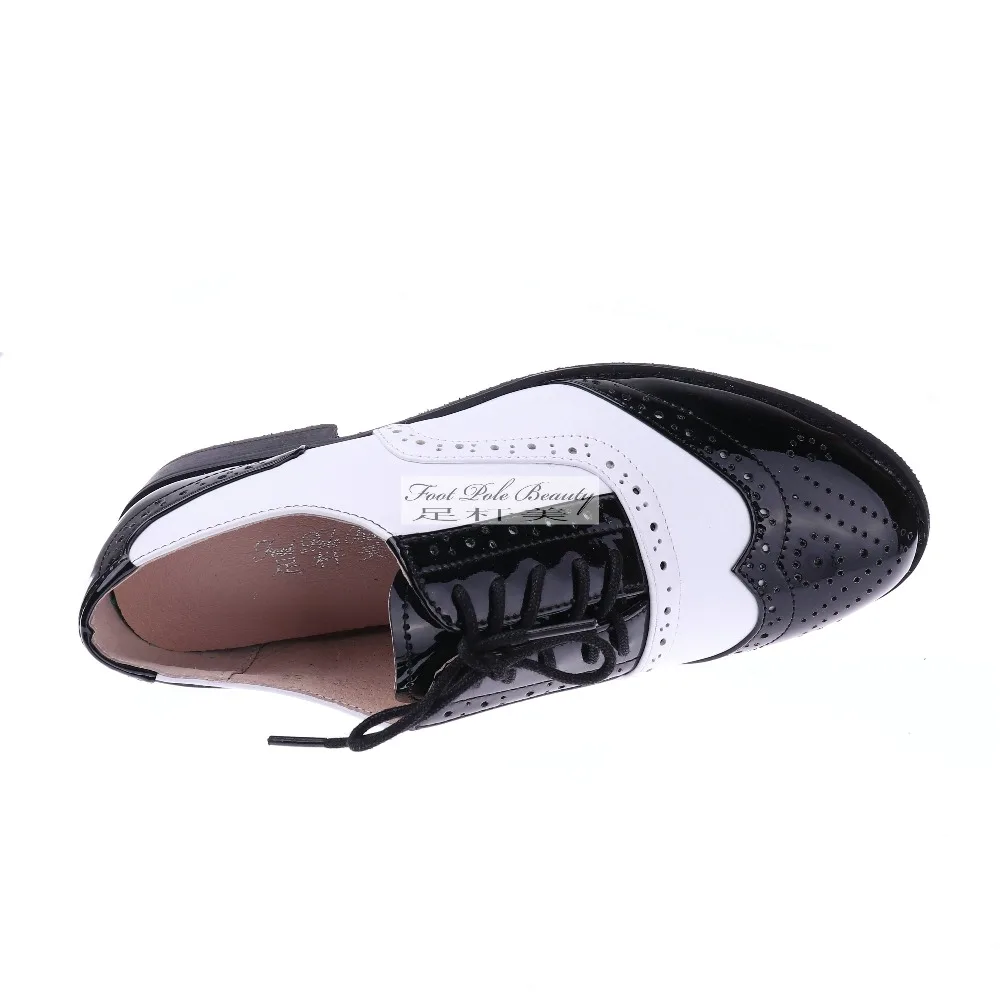 Брендовая женская обувь; высококачественные Туфли-оксфорды из натуральной кожи на плоской подошве; женские туфли-оксфорды в британском стиле со шнуровкой; Цвет черный, белый