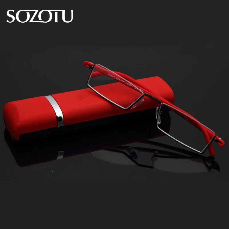 

SOZOTU Slim Magnetic Reading Glasses Men Women Diopter Presbyopic TR90 Half-Frame Eyeglasses +1.0+1.5+2.0+2.5+3.0+3.5 YQ148