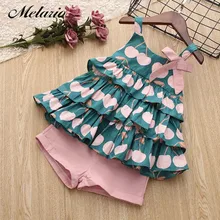 Melario/Одежда для девочек; коллекция года; комплекты; летний комплект детской одежды; одежда для детей с героями мультфильмов; топ+ шорты для маленьких девочек; Детский комплект