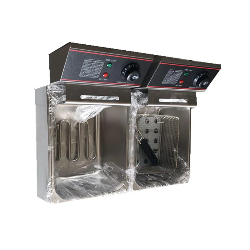 

Stainless Steel 2-Tank 2 Basket Electric Chips a Double Basket Electric Commercial Deep Fryer For Kitchen