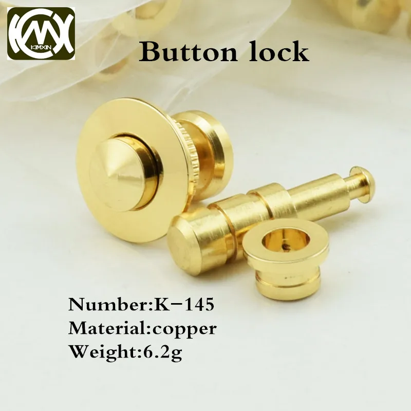 

10pcs Customization Woodbox button lock Surface plating 18k gold Copper material dark lock Woodbox hardware accessories kmx-145