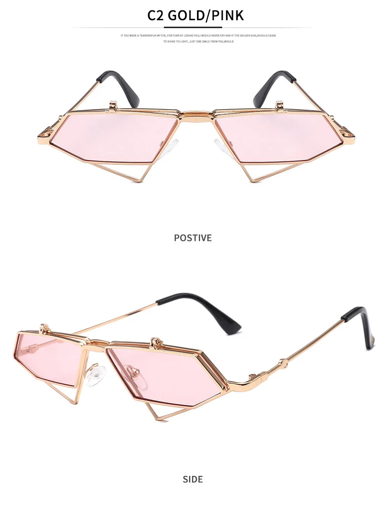FU E металлические ретро панковские паровые солнечные очки, женские брендовые солнцезащитные очки, мужские и женские модные маленькие солнцезащитные очки с рамкой, UV400
