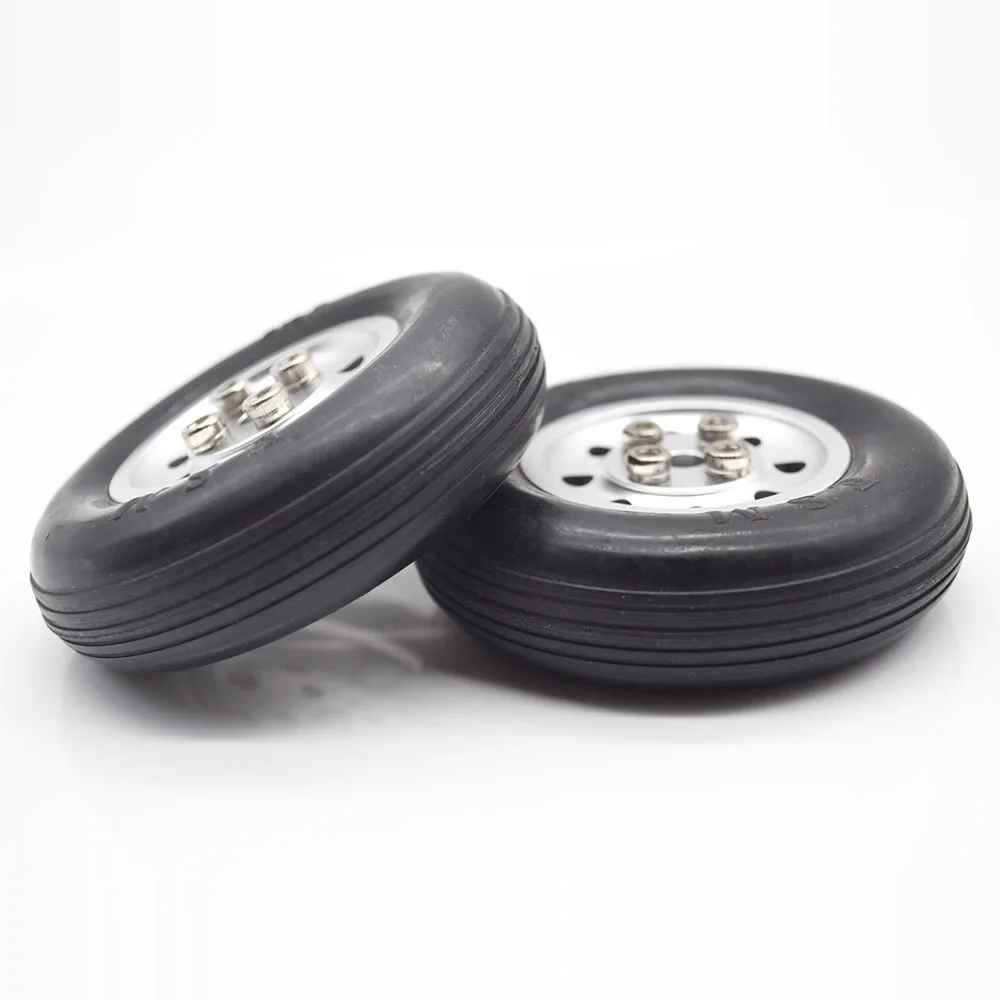 

1 pair 1.75" 2.5" 3''/3.5''/4''/4.5'' ESM Rubber Wheel Tire for RC Airplane Model Accessory