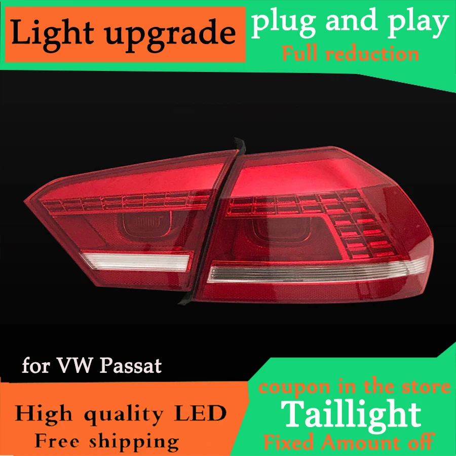 

D-YL Car Styling for VW US Passat B5 B7 Taillight 2011 2012 2013 2014 2015 Passat LED rear lamp DRL+Turn Signal+Brake+Reverse