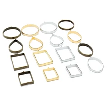 10 шт./лот пустая основа для Подвески Винтаж Шарм фоторамка бронзовый тон древнее ожерелье кулон DIY украшения капельки поставки