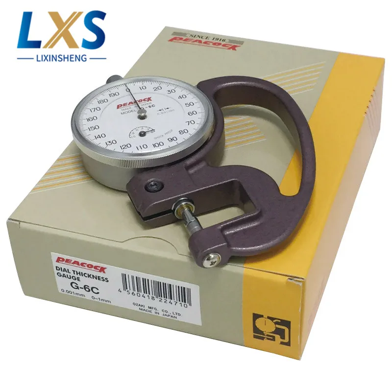JAPAN PEACOCK thickness gauge 0.001mm Dial Thickness Tester G 6C