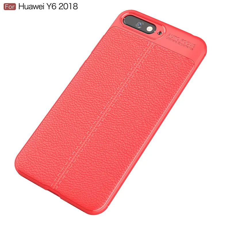 Luxury Shockproof Soft TPU Case For Huawei Y6 2018 Phone Back cover Leather for Huawei Y6 2018 Case Silicone Cover 5 (16)