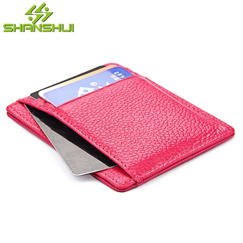 Women 2017 RFID Slim Genuine Leather Credit Card Holder Case Mini Wallet Casual Travel Small ...