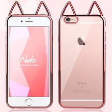 Модные милые Мультяшные кошачьи уши чехол для Apple iphone 6 6S 7 8 плюс мягкий силиконовый прозрачный девушка телефон чехол для iphone 7 X