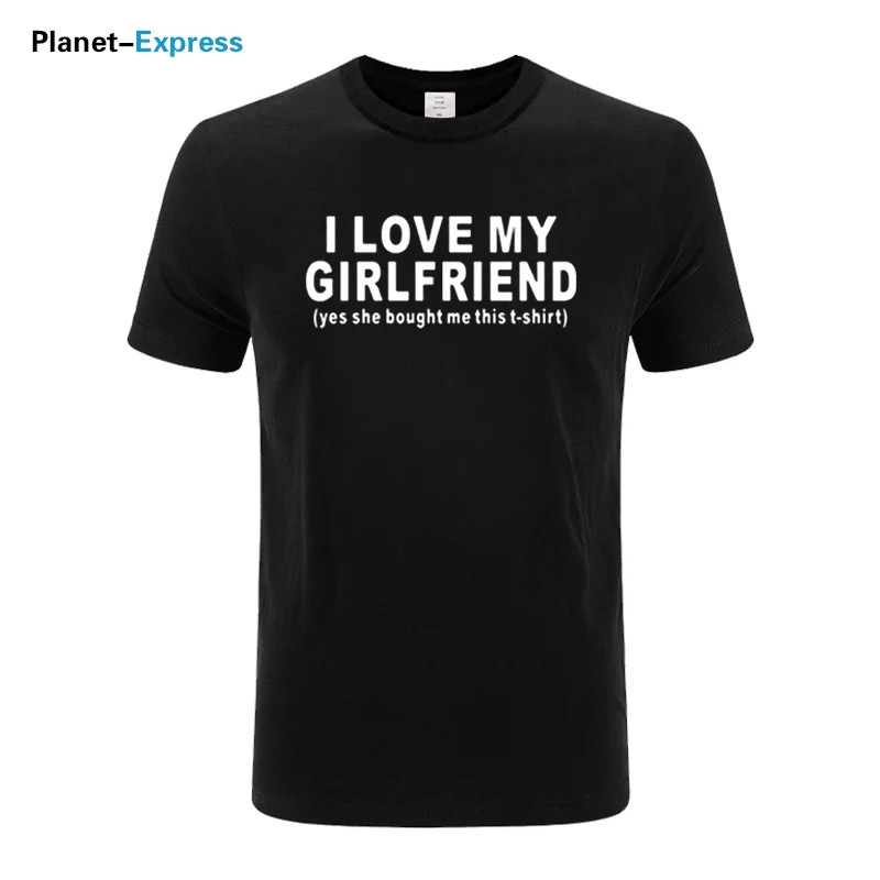 Футболка с принтом I Love My Grilfriend летняя футболка короткими рукавами забавное пиво