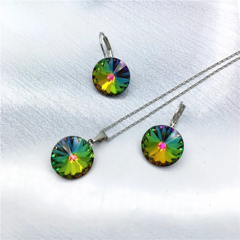 Swarovski Rivoli crystal earrings and necklace02