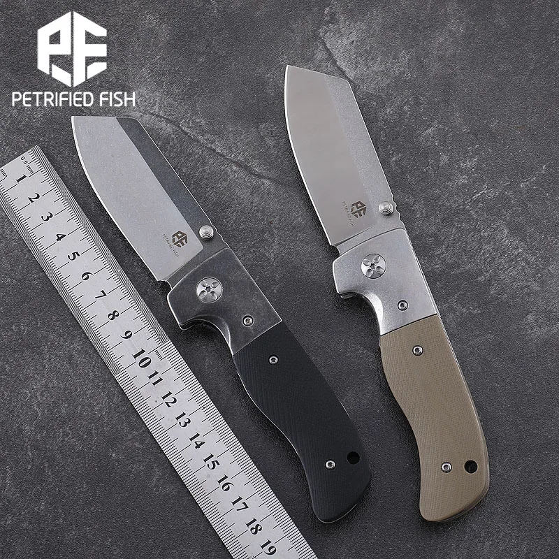 

Petrified fish folding knife AUS8 blade ball bearing defensive cutter G10 handle camping hunting tool tactical pocket knives EDC