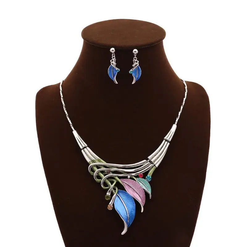 Top Quality leaves Jewellery Set Alloy Branded Jewellery set Fashion
