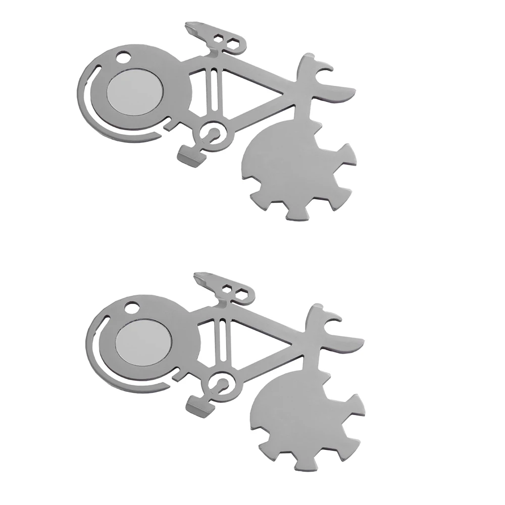 

2pcs Multi-purpose Bike Repair Tool Card Outdoor Bicycle Repair Wrench Camping Tool Promotion Funny Bicycle Shape Wrench