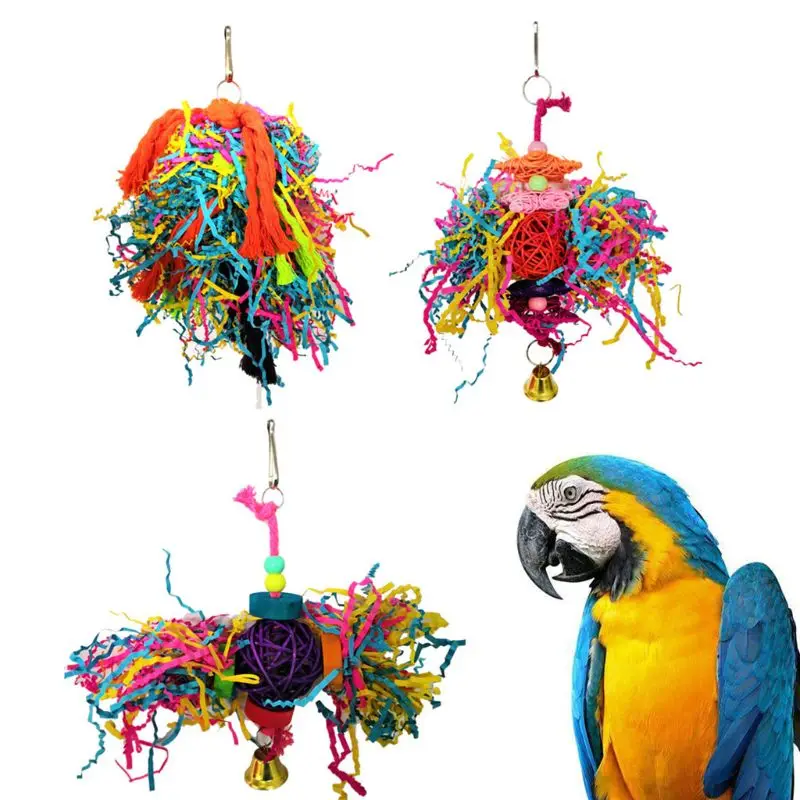 3 шт. птица жевательные игрушки висячая клетка для попугая Шредер игрушка ротанга шары для Cockatiel