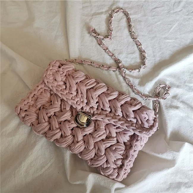 Новая модная тканая вязаная сумочка INS, женская сумка-мессенджер на плечо, хлопковая ткань, ручная работа, сумка Kim Hyun A