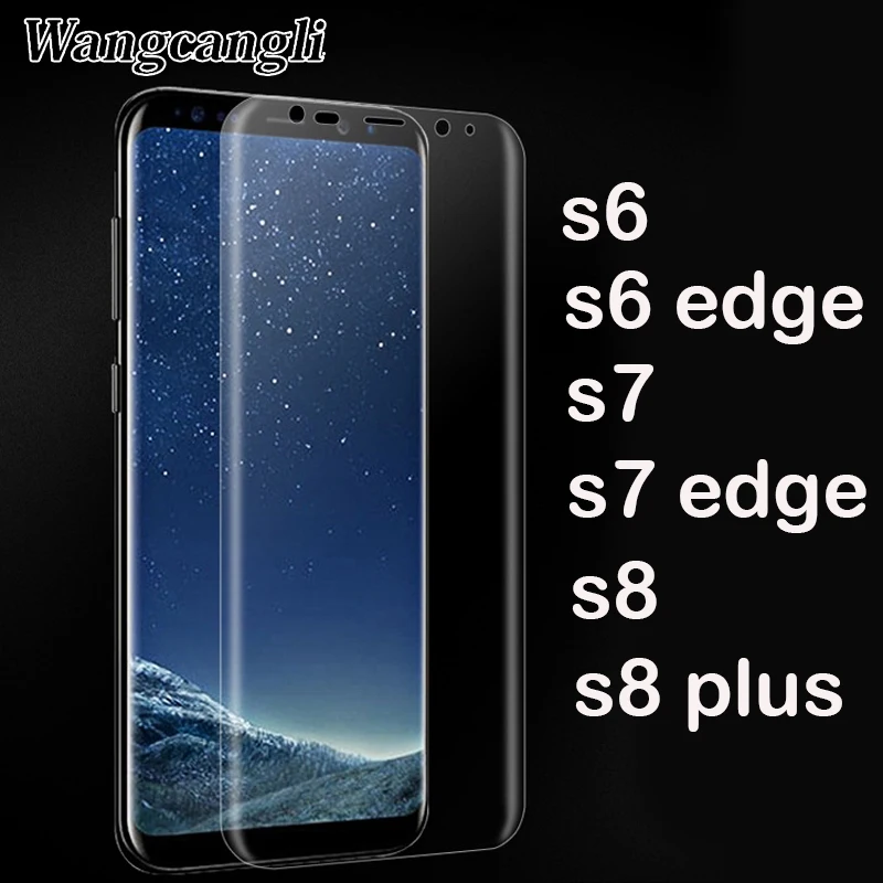 

wholesale 100pcs full covered 3d screen for Samsung Galaxy s6 s7 s7 s8 edge plus screen protector pet Mobile phone soft film