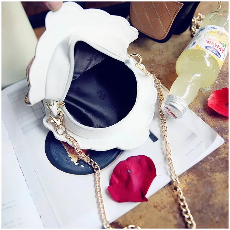 NEW Creative Style Woman Hamburger Ice Cream Cupcake PU Chains bags Cute Cartoon Hamburger Popcorn Fries 3D Messenger Bags H