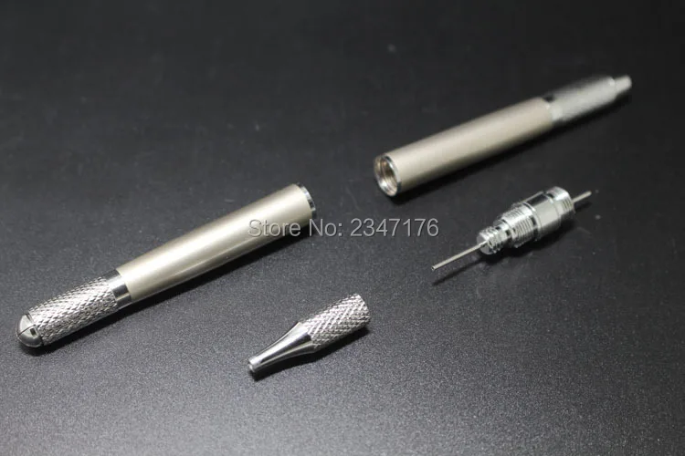 Двойная головка 10 шт для профессионального микроблейдинга ручка для перманентного макияжа ручка для татуировки Серебряная ручная ручка для бровей 3 в 1 использование