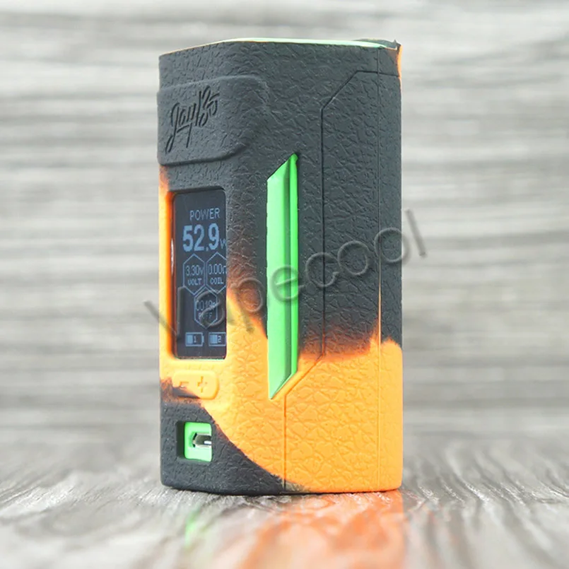 Силиконовый чехол для Wismec Reuleaux RX2 20700 TC Mod 200W vape мод резиновый чехол, наклейка на кожу, рукав, вейп ручка, мод щит - Цвет: black orange