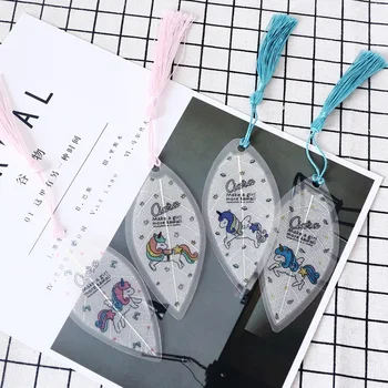 

Cute Classical Elegance Creative Unicorn tassel Bookmark natural Collectibles leaves vein Bookmarks Creative Stationery