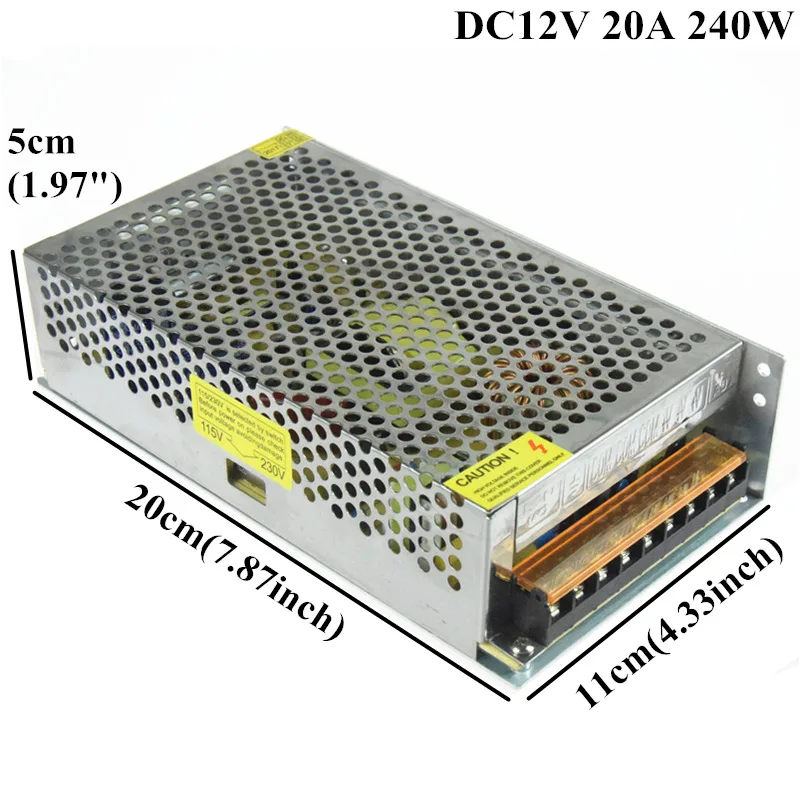AIFENG трансформатор освещения 110 В 220 В к DC 12 В светодиодный драйвер переключатель питания адаптер 1A 2A 3A 5A 10A 20A 30A 50A для светодиодной ленты - Цвет: 20A 240W