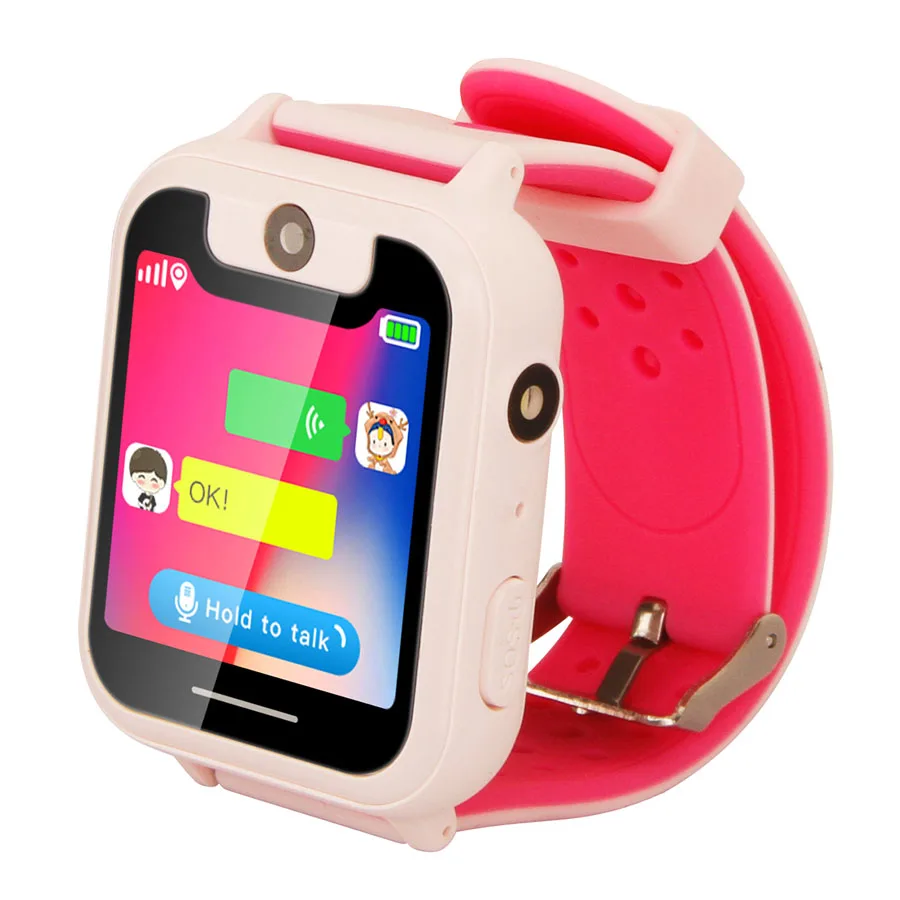 Children smart watch S6 color screen positioning baby smart watch LBS camera flashlight touch screen sos English version