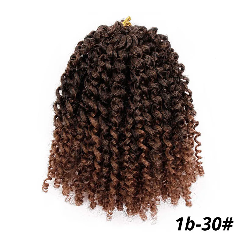 AISI BEAUTY, 8 Дюймов, 30 г/шт., косички Marley, Омбре, вязанные крючком косички, волосы, синтетические косички, наращивание волос для женщин, фиолетовый, черный - Цвет: T1B/30