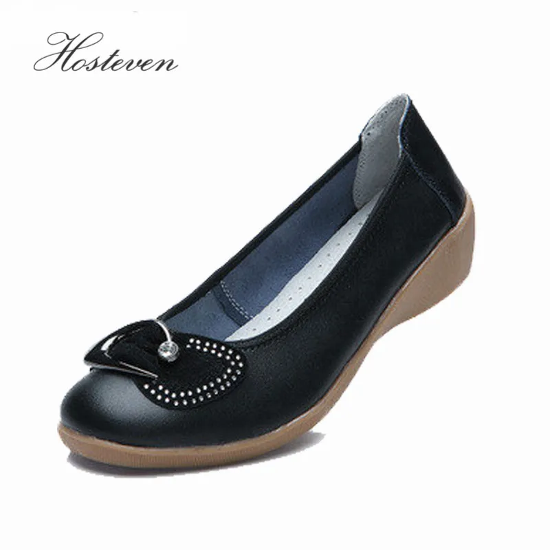 

Women's Shoes Brand Casual Genuine Leather Rhinestone Bowtie Loafers Woman Fashion Flats Ladies Soft Zapatos Mujer Shoe