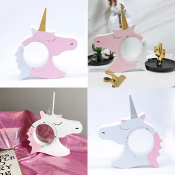 

Handmade Coin Bank Unicorn Shape Money Storage Home Decoration Household Products Ins Nordic Series Wooden Money Box