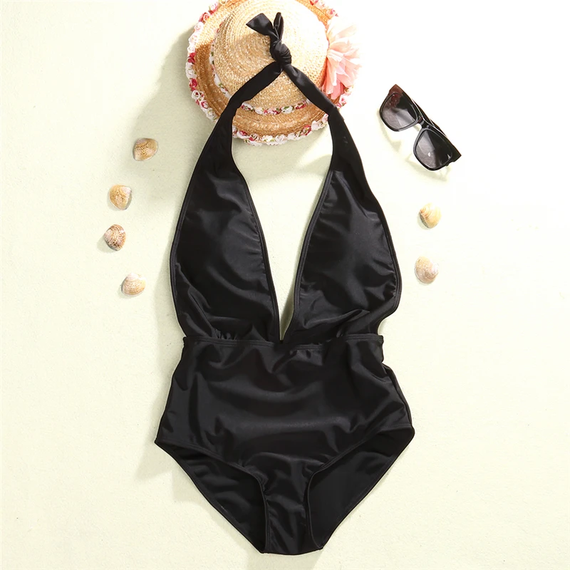 أبيض/أسود جديد مثير الصيف النساء داخلية عميق الخامس الرقبة أكمام من قطعة بدلة الشاطئ ضمادة playsuit بذلة