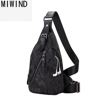 

MIWIND Brand Fashion Casual Daily Traveling Shoulder Bag Man Zipper Chest Bags Small Crossbody Bag for Men THP1108