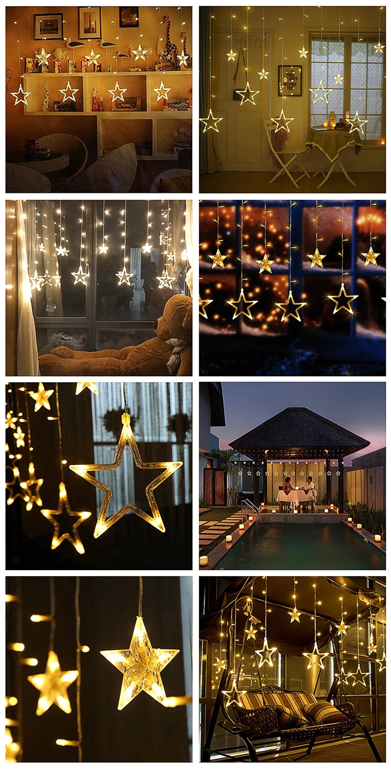 Pentagram curtain string light (13)