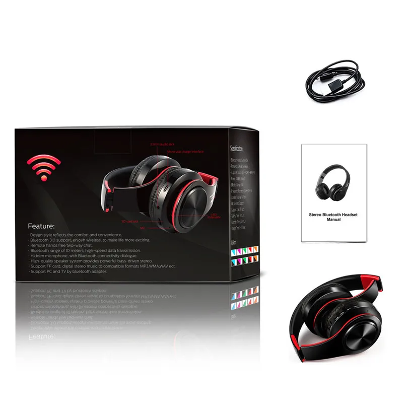 Bluetooth наушники на ухо Hi-Fi стерео Беспроводная гарнитура с микрофоном Поддержка SD/TF карты Bluetooth fone de ouvido Aug11