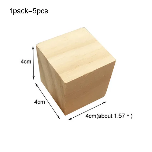 Твердый деревянный куб многоразовый Деревянный Квадратный Блок Ранние развивающие игрушки сборочный Блок Детские игрушки офисные Обучающие товары - Цвет: 4cm