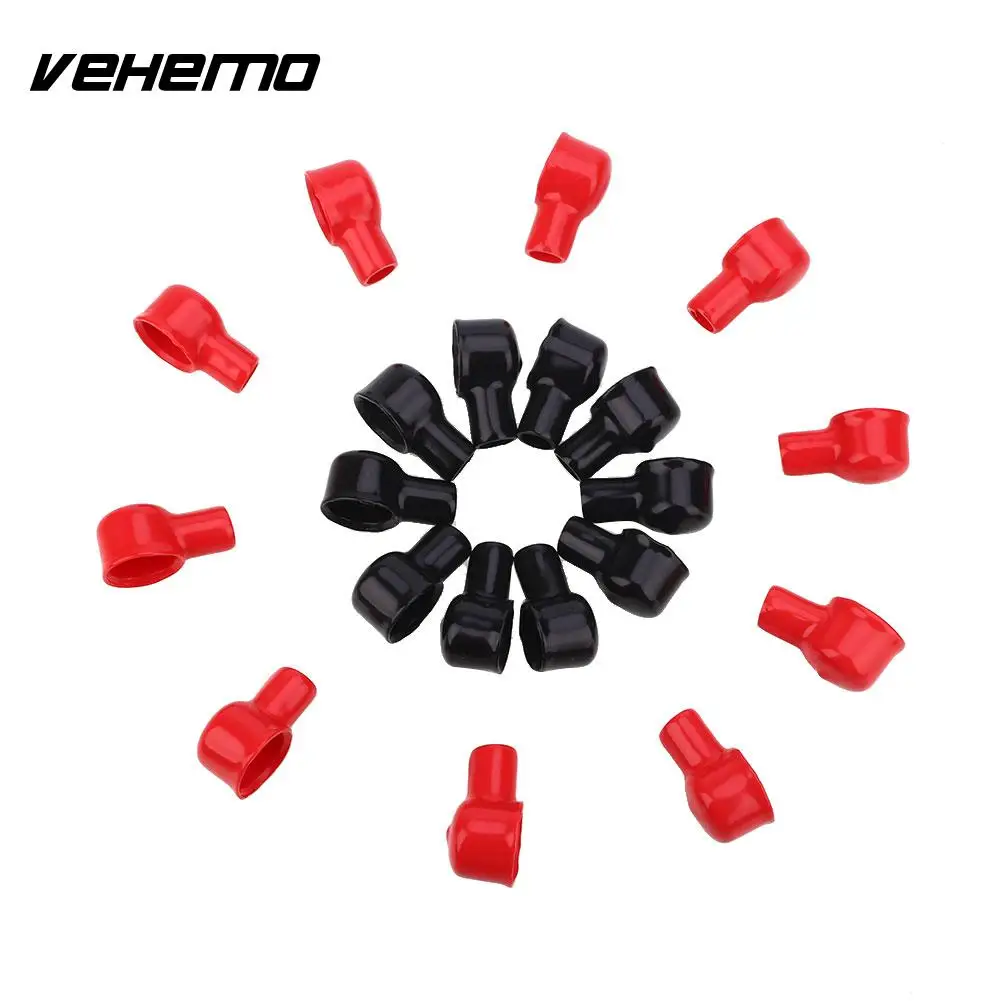 Vehemo 20PCS Terminal Boots Round Black Red Storage Battery Protection