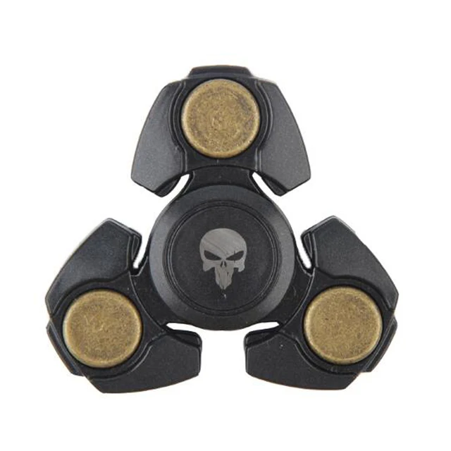 Черный череп Пластик Медь Fidget Spinner ручной Спиннер для пальцев игрушка