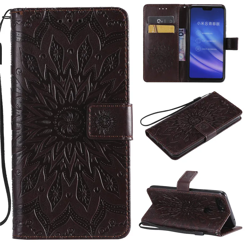 Magnetic PU Leather 3D Embossed Cat Tree Wallet Case For Xiaomi 8Lite Flip Wallet Phone Case Cover For Xiaomi 8Lite Case Coque (18)