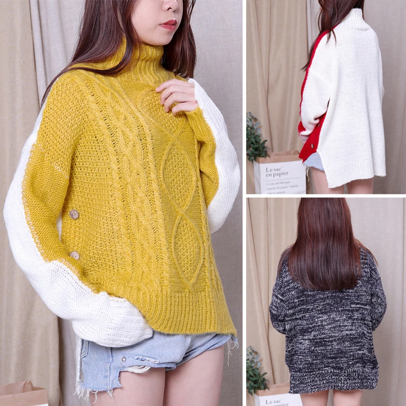 Max LuLu Fashion Korean Style Knitwear Ladies Punk Clothes Womens Casual Turtleneck Pullover Winter Female Knitted Sweaters