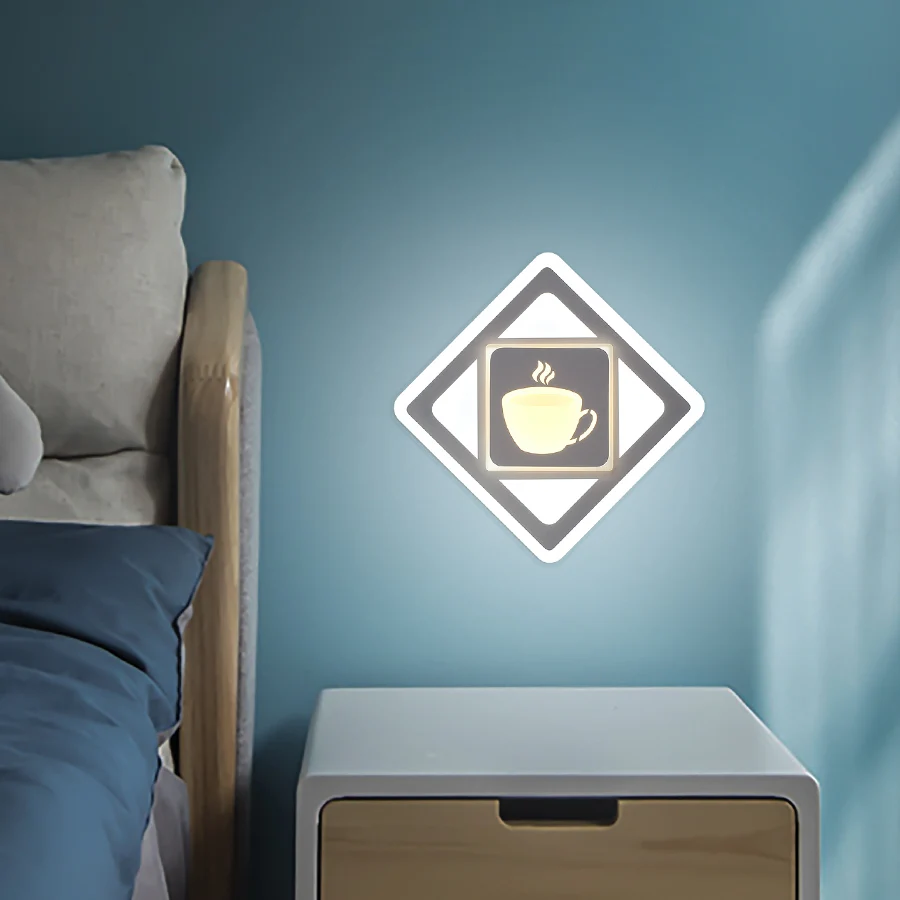 

Square Carved Led Wall Light Creative Iron Wall Lamp AC100-240V 32W Living room bedside stair balcony decoration Home wall lamp