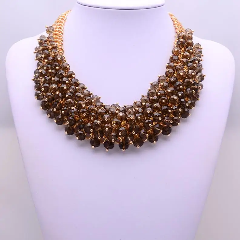 Лучшее женское Роскошное винтажное ожерелье и кулоны с разноцветными кристаллами, хорошее качество, модное ожерелье-воротник, ювелирное изделие B333