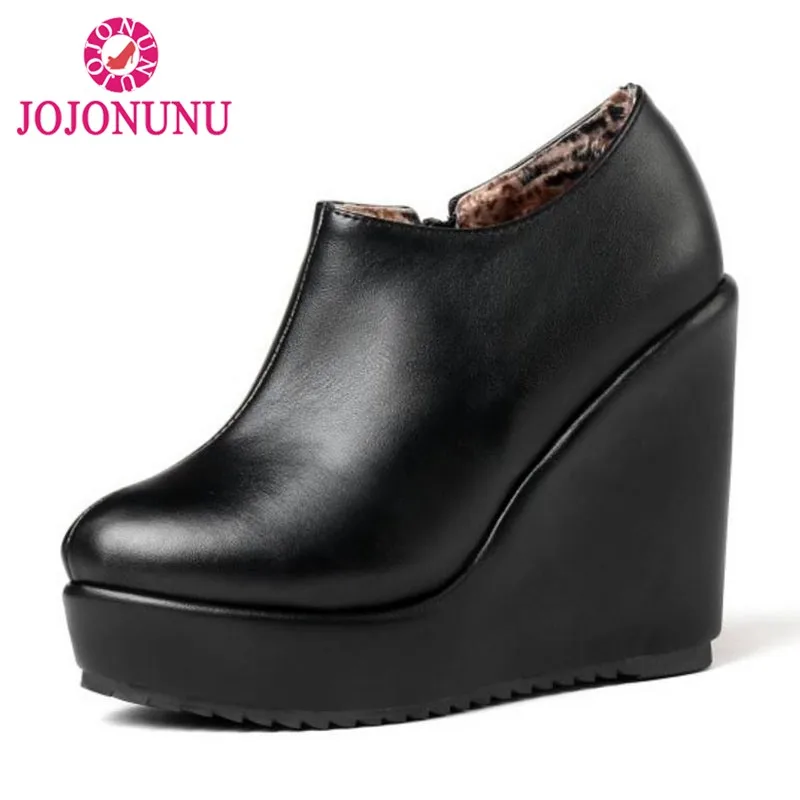 

JOJONUNU Size 32-43 Women High Heels Boot Platform Wedges Women Shoes Fashion Sexy Woman Ankle Boots Party Club Ladies Footwear