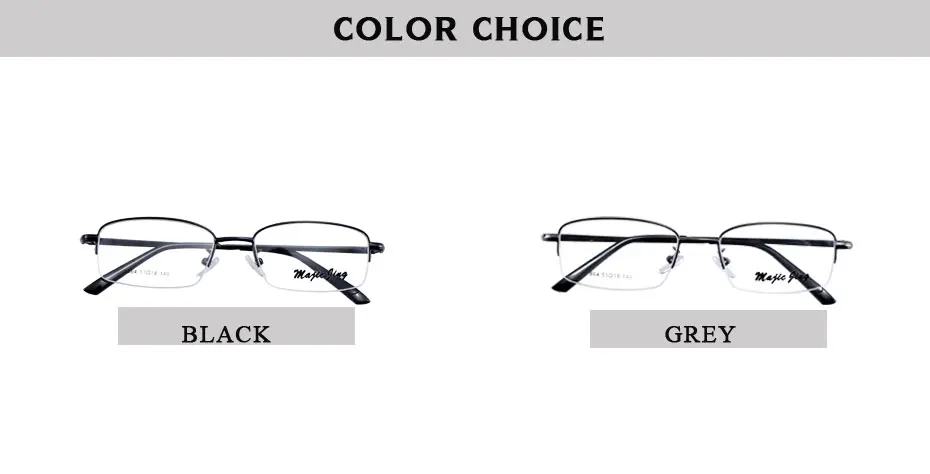 Магия Jing металла RX оптические оправы рецепт очки половина обод близорукость очки для мужчин 864