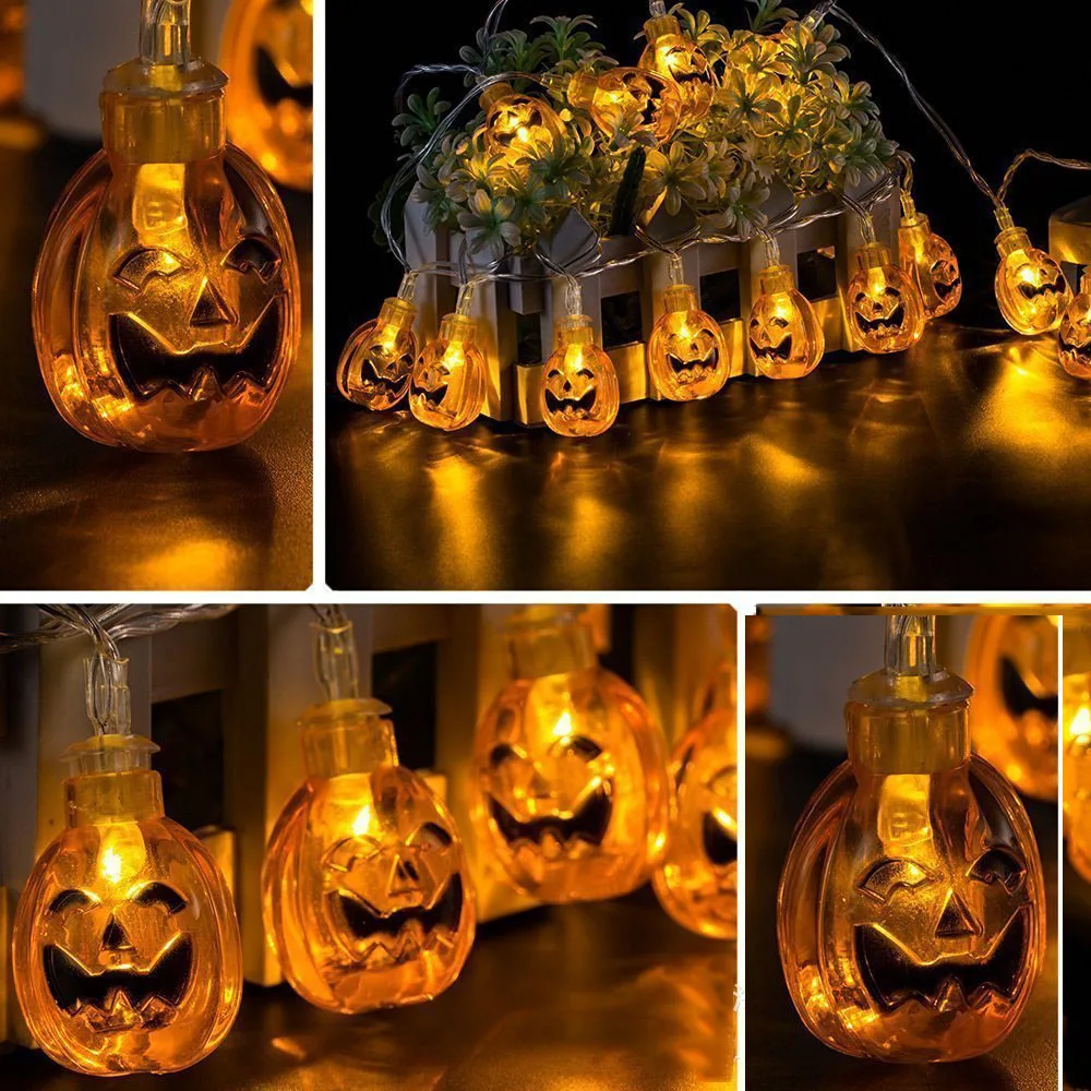 

LED Halloween Night Light Pumpkin/ghost/Spider/Bat/Ghost eyes/Flat/Skeleton Fairy String Light For Garland Party Christmas Decor