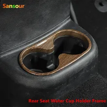 Sansour ABS Rear Seat Water Cup Holder Frame Cover Trim Rear Cup Holder For Jeep Wrangler 2011-2016