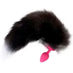 Силикагель лисий хвост Анальная пробка g-пятно водостойкие волосы мяч цвета поставляются в случайном секс вставить стопор смешной