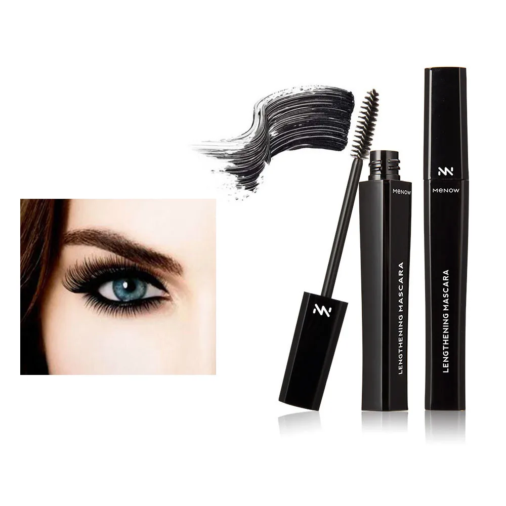 Menow Mascara New Long Curling Makeup Eyelash Extension Black Waterproof Fiber Mascara Eye Lash Cosmetic For Beauty Tool 19L0618
