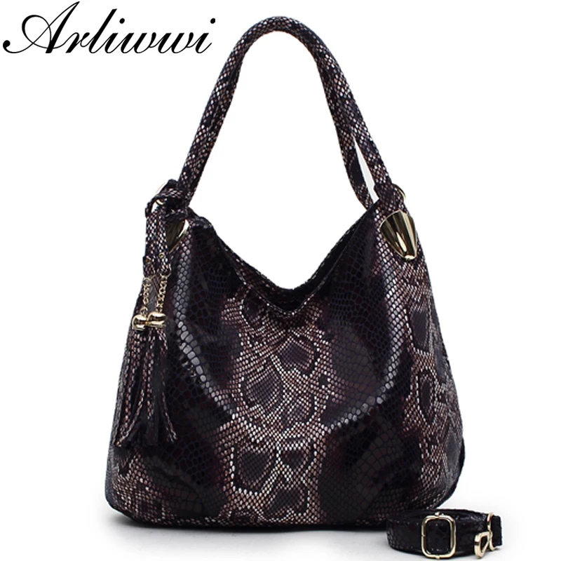  BIG SALE*Individual Fashion Snake Designer Big Capacity Lady Bags New Tassel Embossed PU Leather Cr - 32725713285